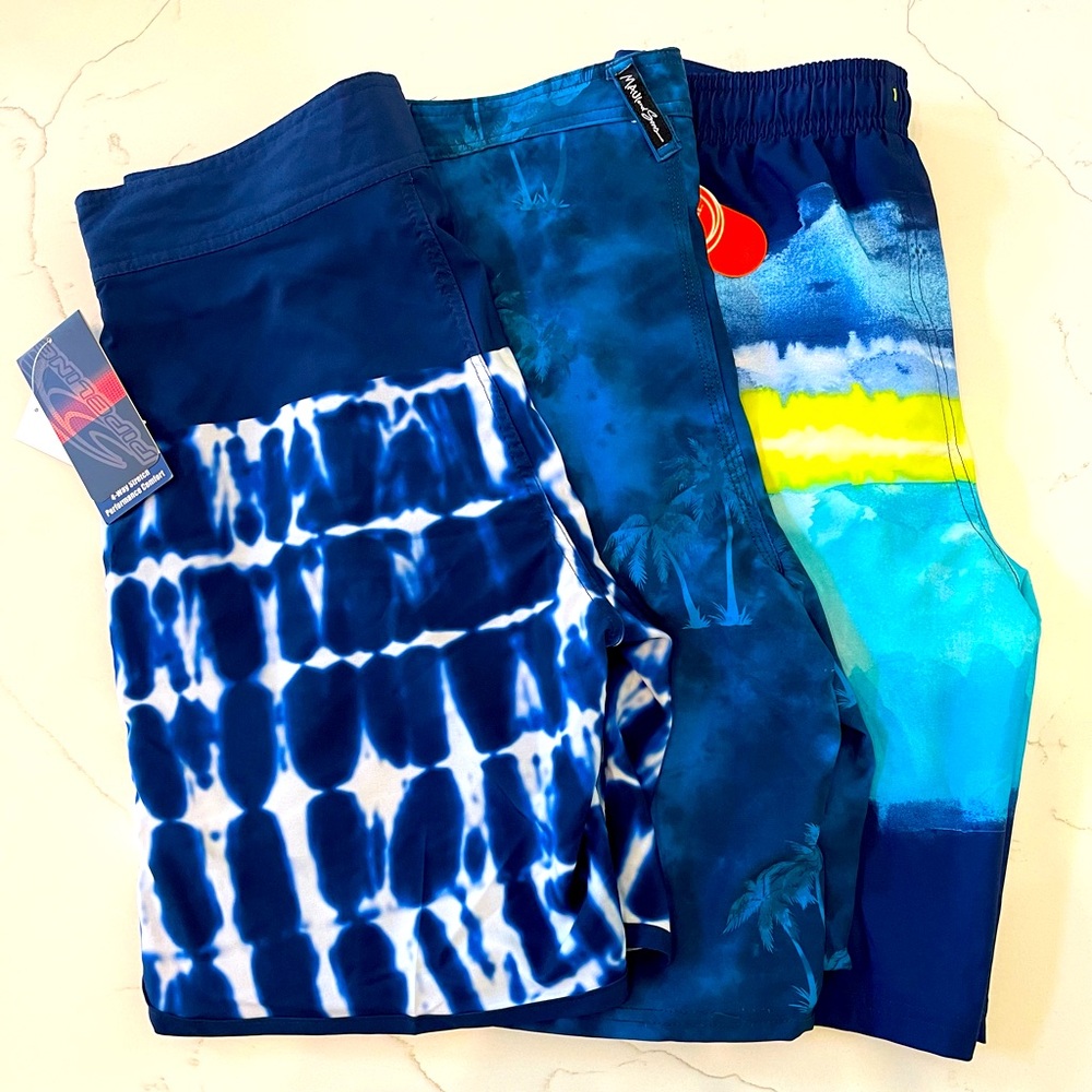 Swim Trunks 3 pair Bundle~ Boys ~ XXL ~ size 18 NWT